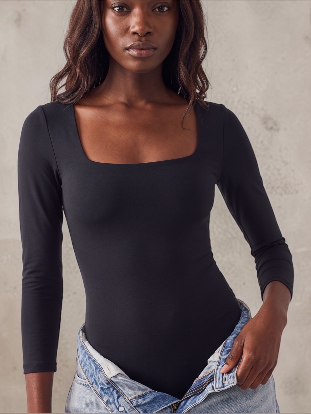 Intimately Free People Truth or Square Duo Long-Sleeve Bodysuit NWOT